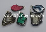 CGP3123 25*35mm - 40*50mm freeform druzy agate pendants