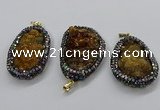 CGP3127 30*50mm - 35*55mm freeform druzy agate pendants