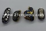 CGP3129 20*40mm - 25*45mm freeform druzy agate pendants