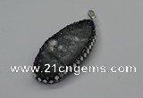 CGP3130 25*50mm - 25*55mm oval druzy agate pendants wholesale