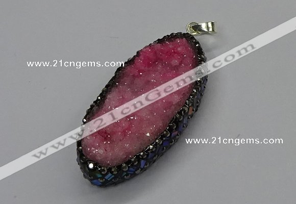 CGP3131 25*50mm - 25*55mm oval druzy agate pendants wholesale