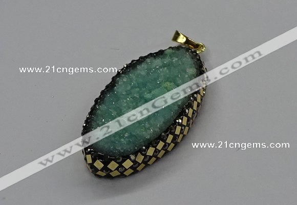 CGP3132 25*50mm - 25*55mm oval druzy agate pendants wholesale