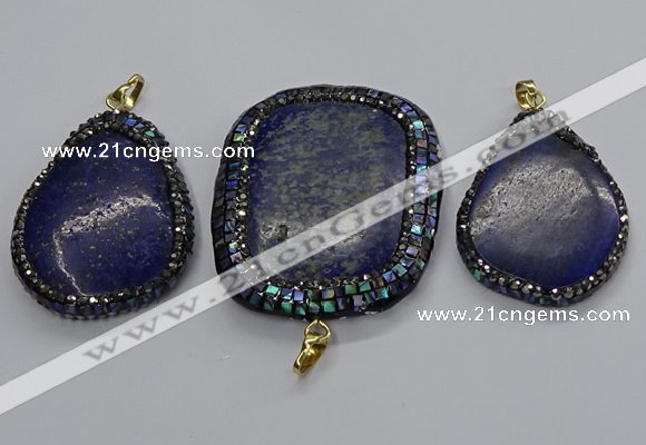 CGP3147 35*45mm - 45*60mm freeform lapis lazuli pendants