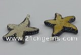 CGP3153 45*50mm starfish fossil coral pendants wholesale