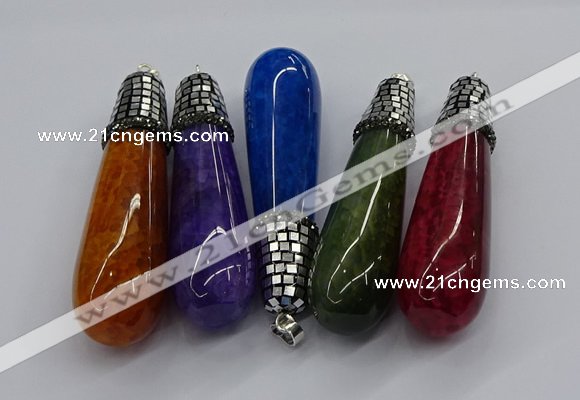 CGP3160 20*75mm - 20*80mm teardrop agate gemstone pendants