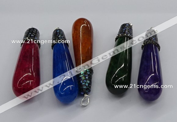 CGP3162 20*75mm - 20*80mm teardrop agate gemstone pendants