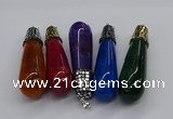 CGP3163 20*75mm - 20*80mm teardrop agate gemstone pendants