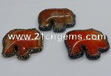 CGP3171 50*55mm elephant agate gemstone pendants wholesale