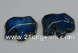 CGP3174 50*55mm elephant agate gemstone pendants wholesale