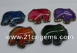 CGP3176 50*55mm elephant agate gemstone pendants wholesale