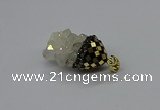 CGP3181 15*20mm - 15*35mm nuggets plated druzy quartz pendants