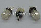 CGP3183 15*20mm - 15*35mm nuggets plated druzy quartz pendants