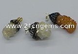 CGP3189 15*20mm - 15*35mm nuggets plated druzy quartz pendants