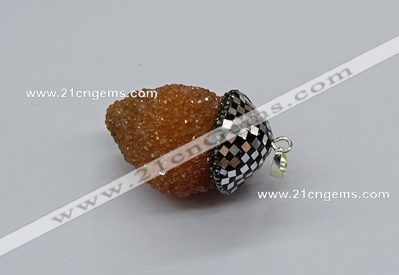 CGP3195 20*30mm - 25*40mm nuggets plated druzy quartz pendants