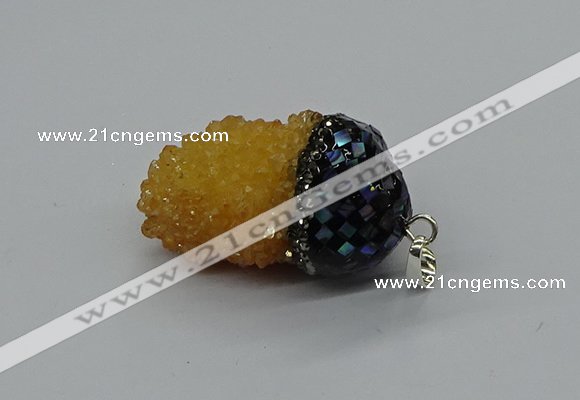 CGP3197 20*30mm - 25*40mm nuggets plated druzy quartz pendants