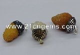 CGP3199 20*30mm - 25*40mm nuggets plated druzy quartz pendants