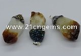 CGP3208 25*45mm - 28*50mm nuggets citrine gemstone pendants