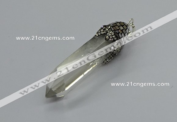CGP3215 12*55mm - 15*45mm sticks white crystal pendants