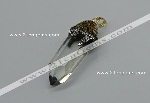 CGP3216 12*55mm - 15*45mm sticks white crystal pendants