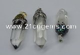 CGP3218 12*55mm - 15*45mm sticks white crystal pendants