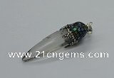 CGP3222 12*45mm - 15*55mm sticks white crystal pendants