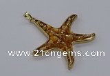 CGP3231 55*58mm starfish druzy agate pendants wholesale