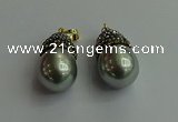 CGP325 15*25mm - 15*30mm teardrop pearl shell pendants wholesale