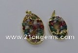 CGP3254 25*40mm - 30*50mm oval druzy agate pendants wholesale