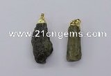 CGP3268 15*40mm - 20*55mm nuggets green kyanite pendants