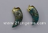 CGP3275 20*50mm - 22*55mm horn ocean agate pendants