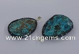 CGP3284 40*50mm - 45*55mm faceted freeform ocean agate pendants