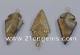 CGP3289 25*55mm - 28*55mm arrowhead agate pendants wholesale