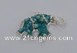 CGP3349 35*60mm elephant druzy agate pendants wholesale