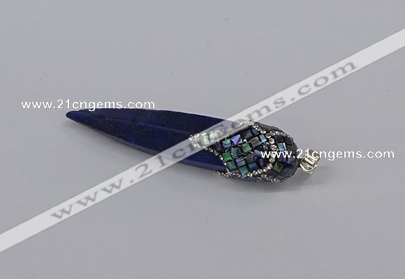 CGP3362 15*50mm - 16*65mm sticks lapis lazuli gemstone pendants
