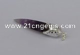 CGP3365 15*50mm - 16*65mm sticks amethyst gemstone pendants