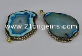 CGP3397 45*50mm - 45*60mm freeform druzy agate pendants