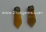 CGP340 12*50mm - 15*55mm arrowhead agate pendants wholesale