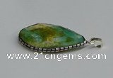 CGP3400 30*40mm - 30*45mm faceted flat teardrop agate pendants