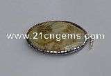 CGP3405 35*50mm faceted oval agate pendants wholesale