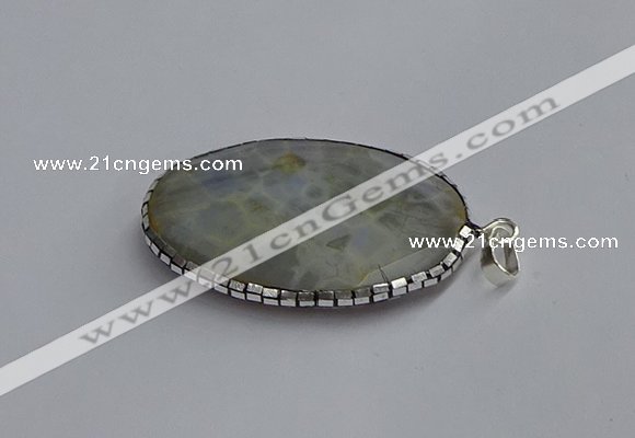 CGP3410 35*50mm faceted oval agate pendants wholesale