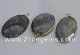 CGP3413 35*50mm faceted oval agate pendants wholesale