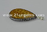 CGP3416 30*50mm - 35*55mm flat teardrop fossil coral pendants