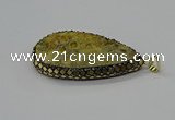 CGP3417 30*50mm - 35*55mm flat teardrop fossil coral pendants