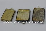 CGP3423 35*60mm - 40*50mm rectangle fossil coral pendants