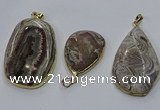 CGP3428 25*40mm - 35*55mm freeform crazy lace agate pendants