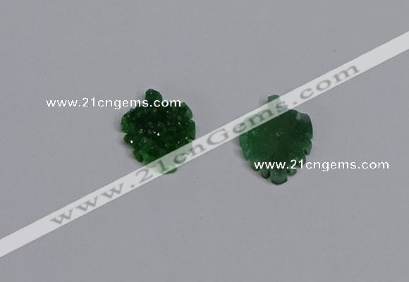 CGP3435 12*16mm carved leaf druzy agate pendants wholesale