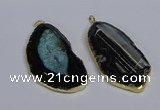 CGP3439 36*70mm - 40*80mm freeform druzy agate pendants wholesale