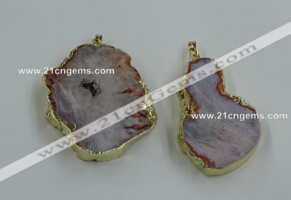 CGP3440 30*45mm - 45*55mm freeform south red agate pendants