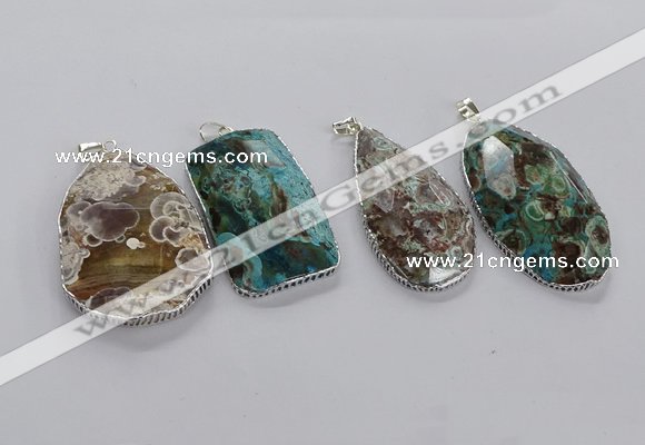 CGP3465 30*40mm - 35*55mm freeform ocean agate pendants