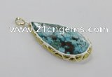 CGP3475 30*50mm - 35*55mm faceted flat teardrop ocean agate pendants